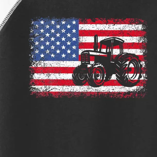 Farm Tractors USA Flag Patriotic Farming Gift Toddler Fine Jersey T-Shirt