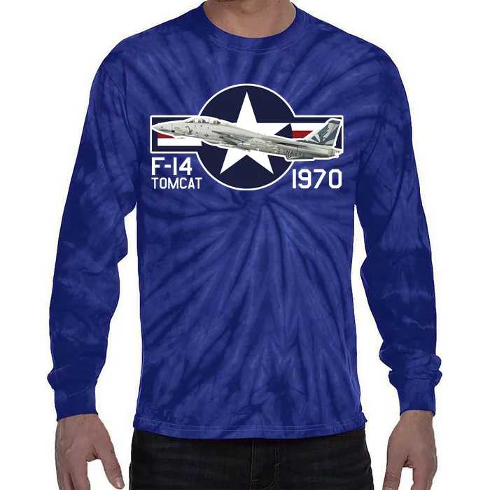 F14 Tomcat USAF 1974 Tie-Dye Long Sleeve Shirt