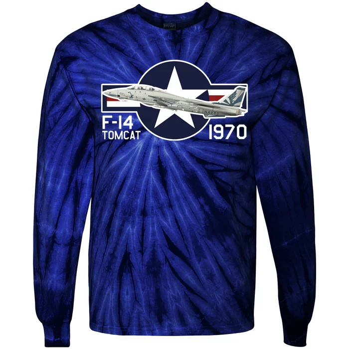 F14 Tomcat USAF 1974 Tie-Dye Long Sleeve Shirt