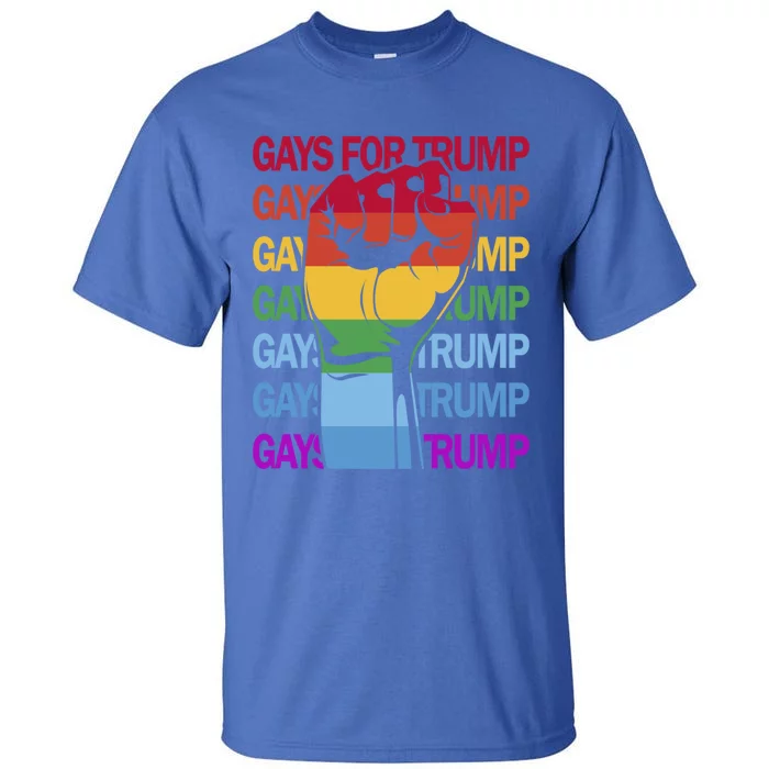 For Trump Usa Flag Pro Reelect Trump 2024 Lgbtq Flag Gift Tall T-Shirt