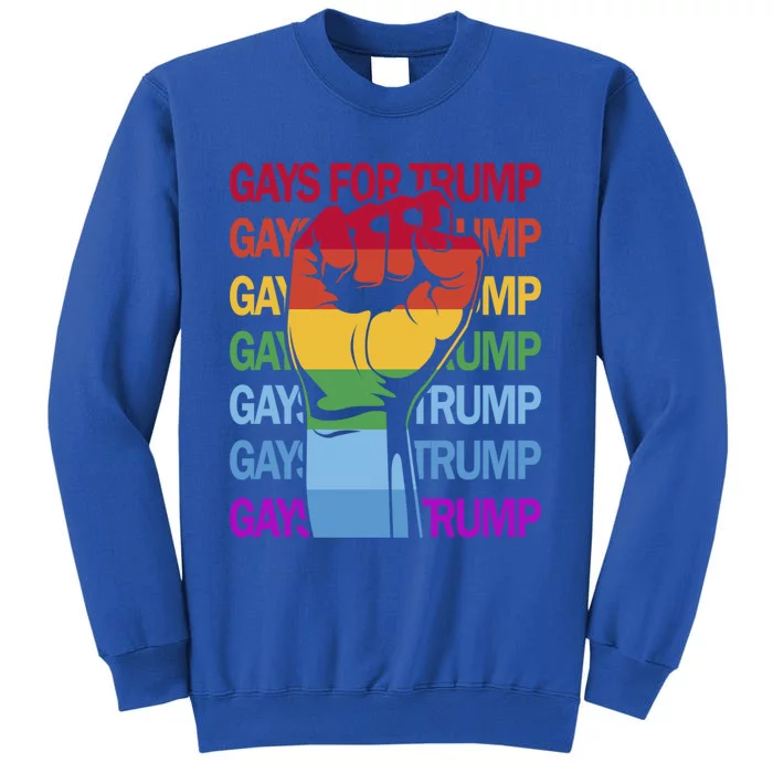 For Trump Usa Flag Pro Reelect Trump 2024 Lgbtq Flag Gift Tall Sweatshirt