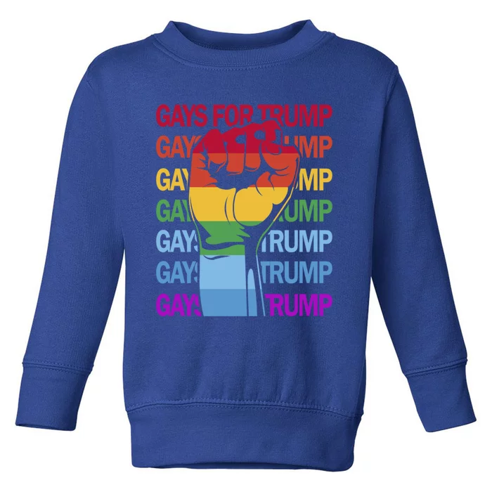 For Trump Usa Flag Pro Reelect Trump 2024 Lgbtq Flag Gift Toddler Sweatshirt