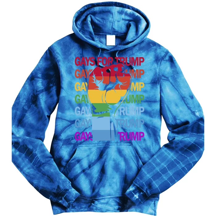 For Trump Usa Flag Pro Reelect Trump 2024 Lgbtq Flag Gift Tie Dye Hoodie