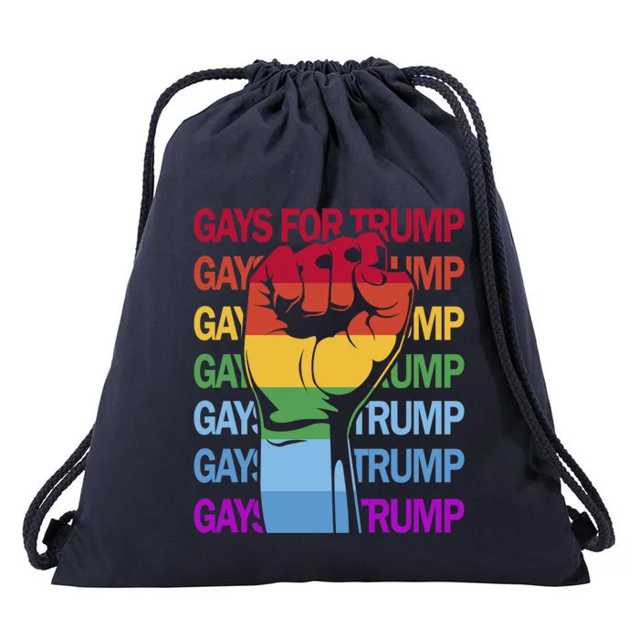 For Trump Usa Flag Pro Reelect Trump 2024 Lgbtq Flag Gift Drawstring Bag