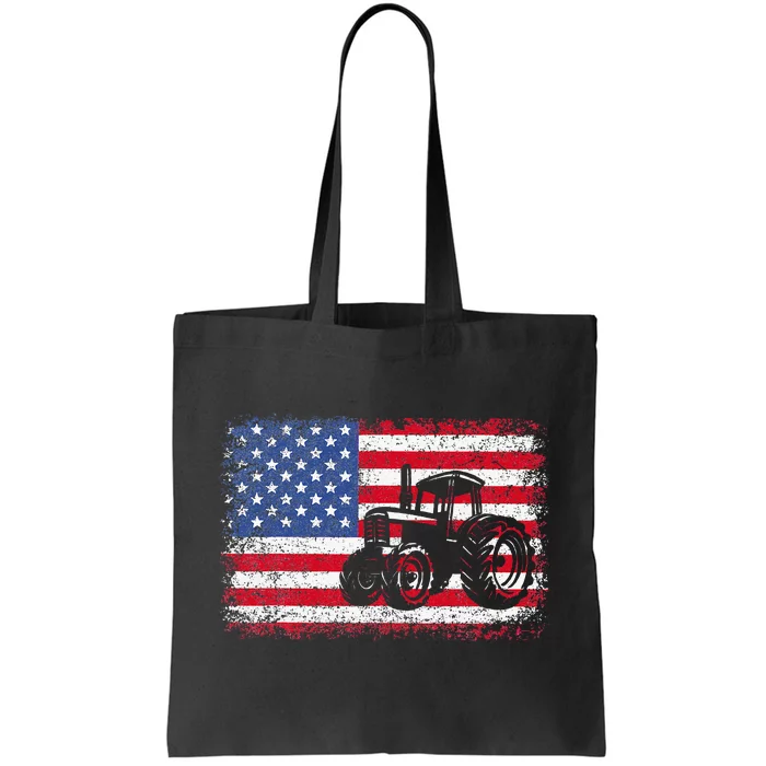 Farm Tractors Usa Flag Patriotic Farming Gift Tote Bag