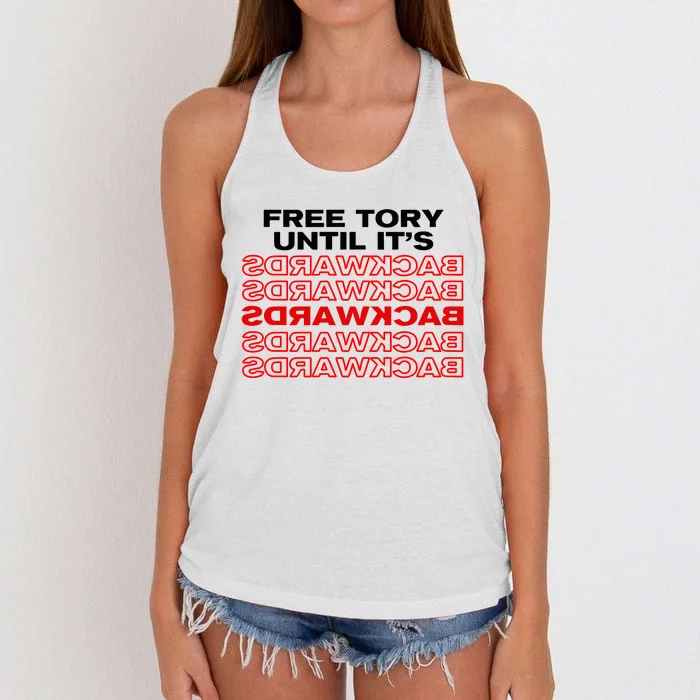 Free Tory Until ItS Backwards Women's Knotted Racerback Tank