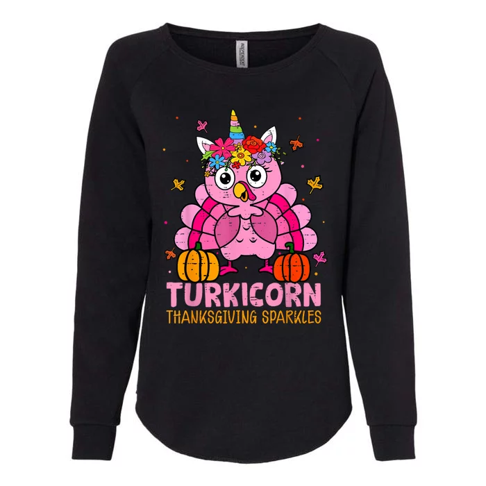 Funny Turkicorn Unicorn Turkey Funny Thanksgiving Girls Womens California Wash Sweatshirt