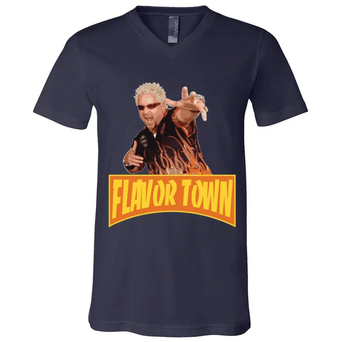 Flavor Town Usa Guy Flerl V-Neck T-Shirt