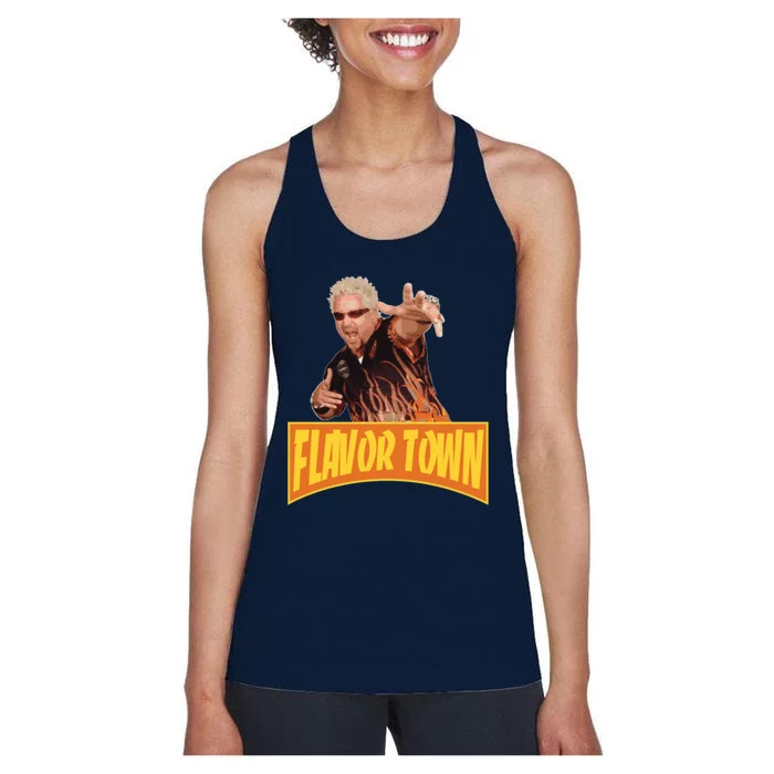 Flavor Town Usa Guy Flerl Women's Racerback Tank