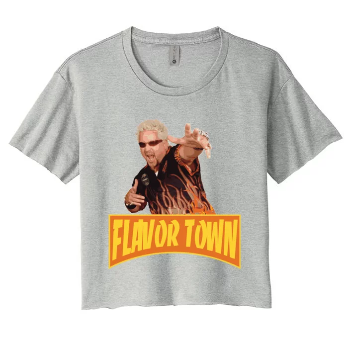 Flavor Town Usa Guy Flerl Women's Crop Top Tee