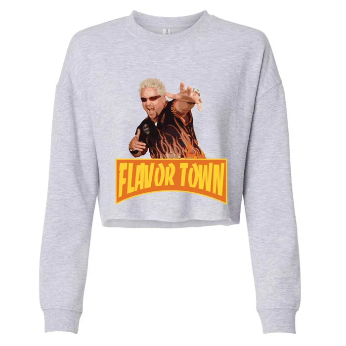 Flavor Town Usa Guy Flerl Cropped Pullover Crew