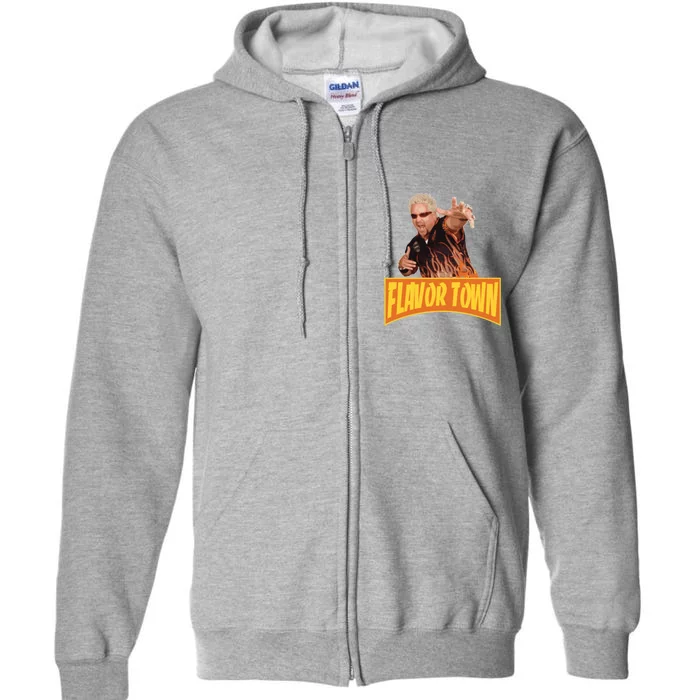 Flavor Town Usa Guy Flerl Full Zip Hoodie