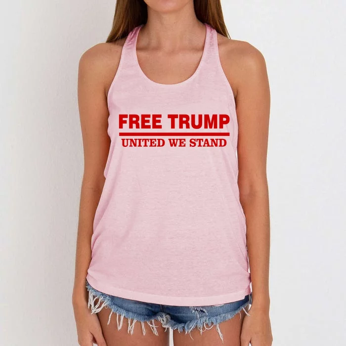 Free Trump United We Stand President Trump Supportive Women's Knotted Racerback Tank