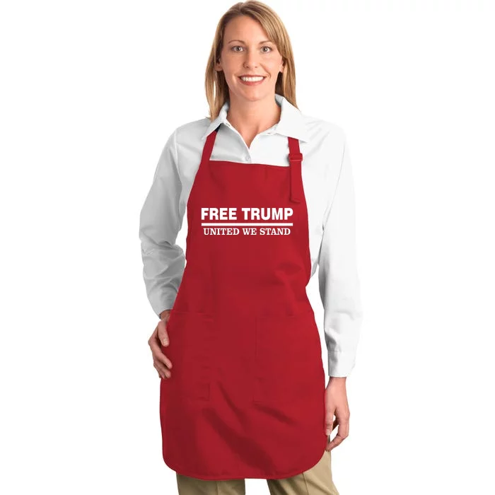 Free Trump United We Stand President Trump Supportive Full-Length Apron With Pocket