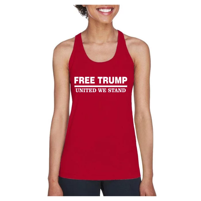 Free Trump United We Stand President Trump Supportive Women's Racerback Tank