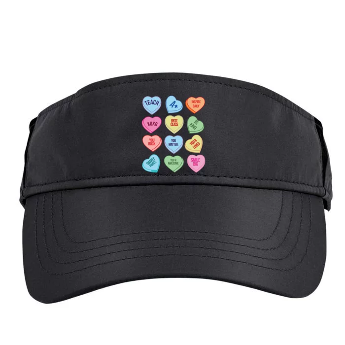 Funny Teacher Valentines Day Teach Heart Candy Adult Drive Performance Visor