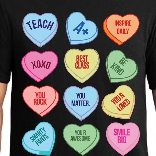 Funny Teacher Valentines Day Teach Heart Candy Pajama Set