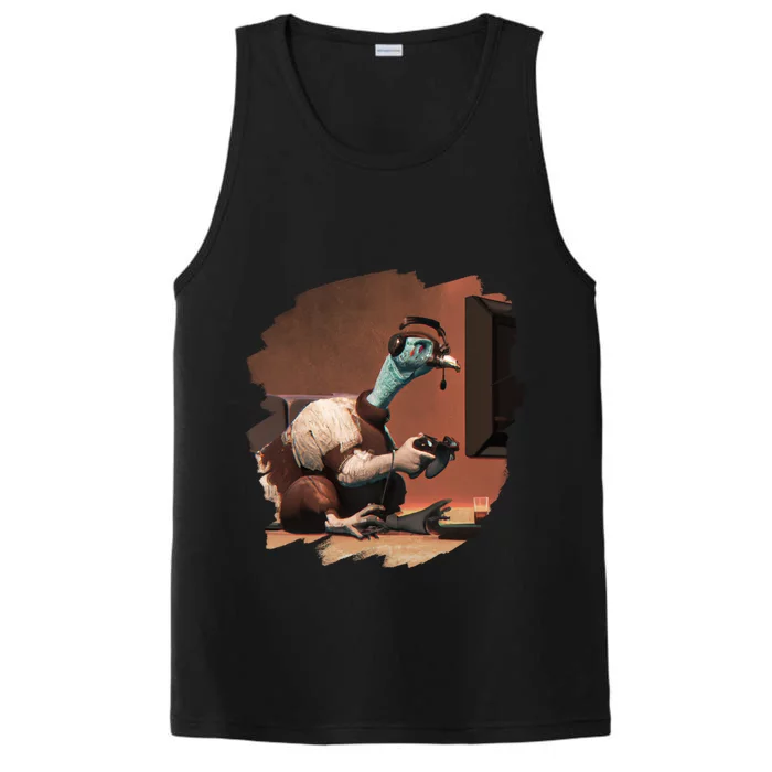 Funny Turkey Video Game Gamer Thanksgiving Turkey Gift Performance Tank