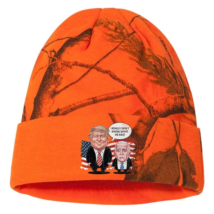 Funny Trump Vs Biden I Really DonT Know What He Said Kati - 12in Camo Beanie