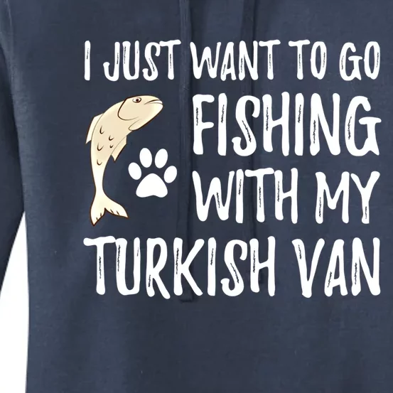 Fishing Turkish Van For Boating Cat Mom Or Cat Dad Meaningful Gift Women's Pullover Hoodie