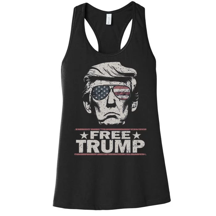 Free Trump Vintage Pro Donald Women's Racerback Tank