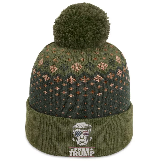 Free Trump Vintage Pro Donald The Baniff Cuffed Pom Beanie