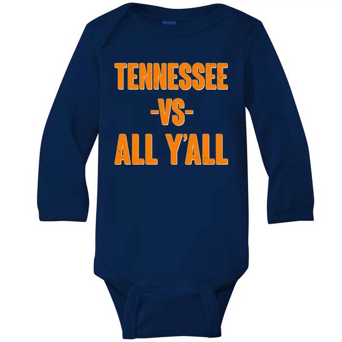 Funny Tennessee VS All Y'all Baby Long Sleeve Bodysuit