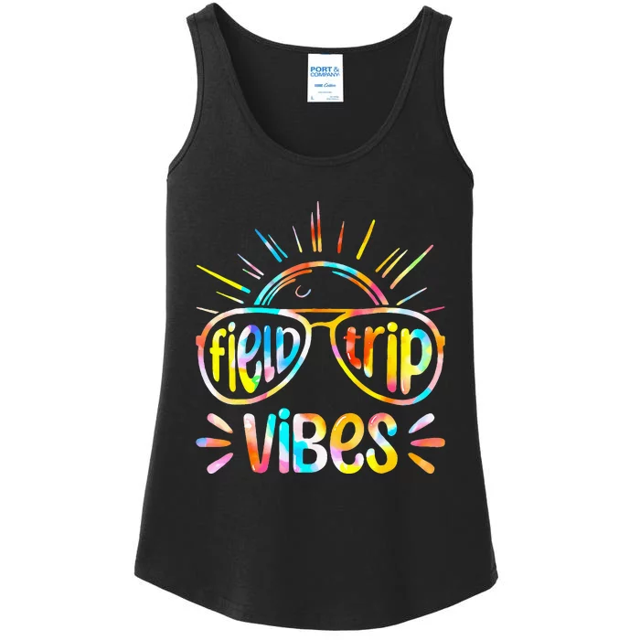 Field Trip Vibes Sunglasses Tie Dye Field Day Teachers Ladies Essential Tank