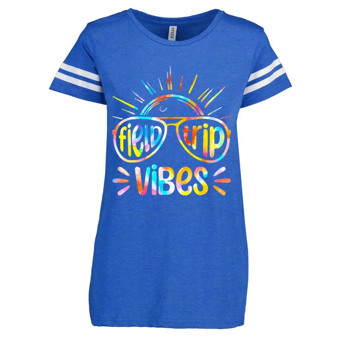 Field Trip Vibes Sunglasses Tie Dye Field Day Teachers Enza Ladies Jersey Football T-Shirt