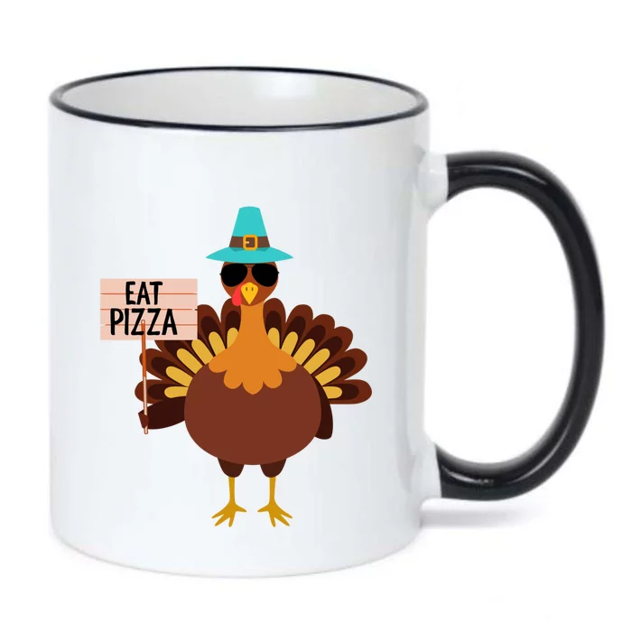 Funny Turkey Vegan Eat Pizza Vegetarian Vegan Day Gift Black Color Changing Mug