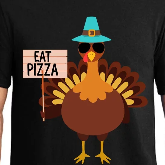 Funny Turkey Vegan Eat Pizza Vegetarian Vegan Day Gift Pajama Set