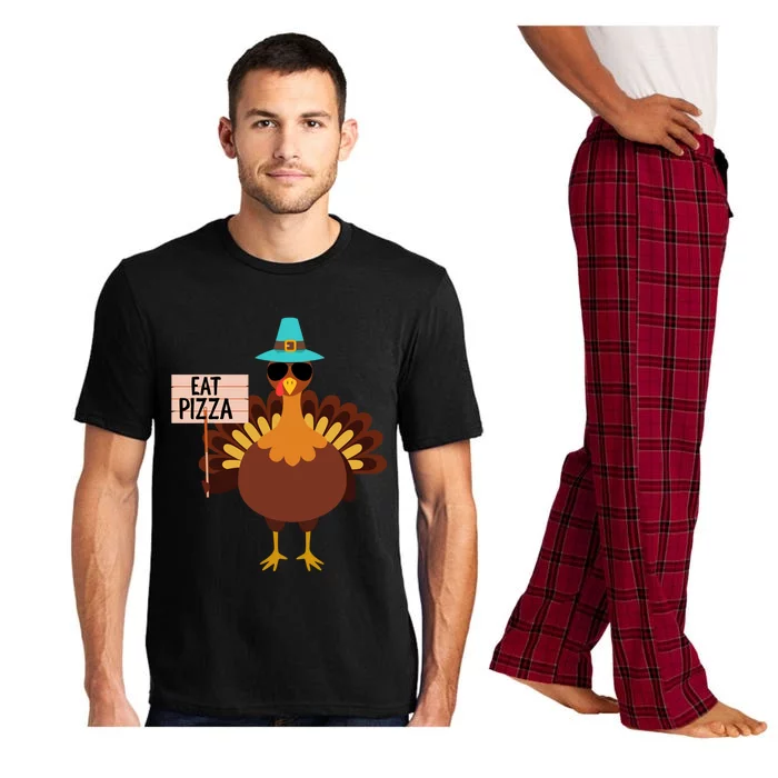 Funny Turkey Vegan Eat Pizza Vegetarian Vegan Day Gift Pajama Set