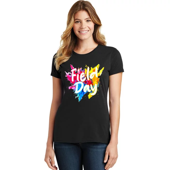 Field Trip Vibes Field Day Fun Day Colorful Teacher Student Women's T-Shirt