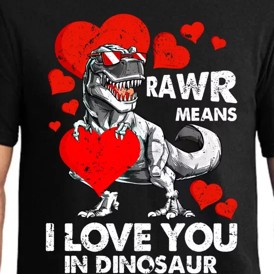 Funny Trex Valentines Day Rawr Means I Love You In Dinosaur Meaningful Gift Pajama Set