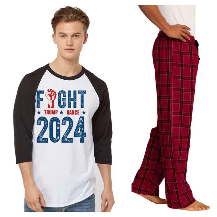 Fight Trump Vance 2024 Republican Raglan Sleeve Pajama Set