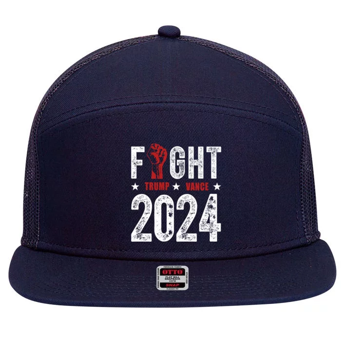 Fight Trump Vance 2024 Republican 7 Panel Mesh Trucker Snapback Hat