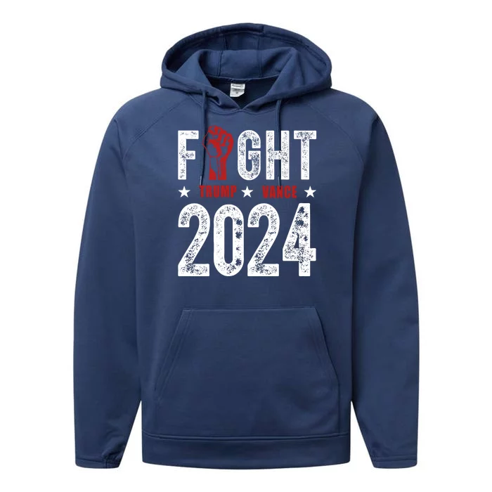 Fight Trump Vance 2024 Republican Performance Fleece Hoodie