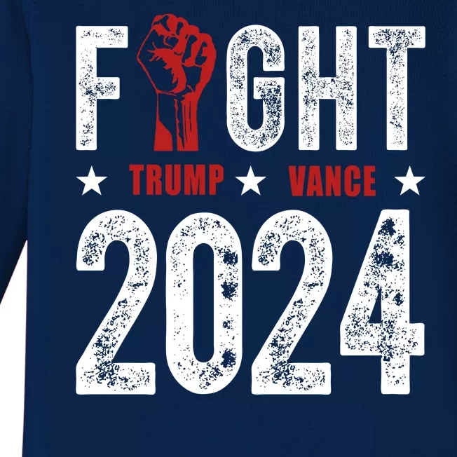 Fight Trump Vance 2024 Republican Baby Long Sleeve Bodysuit