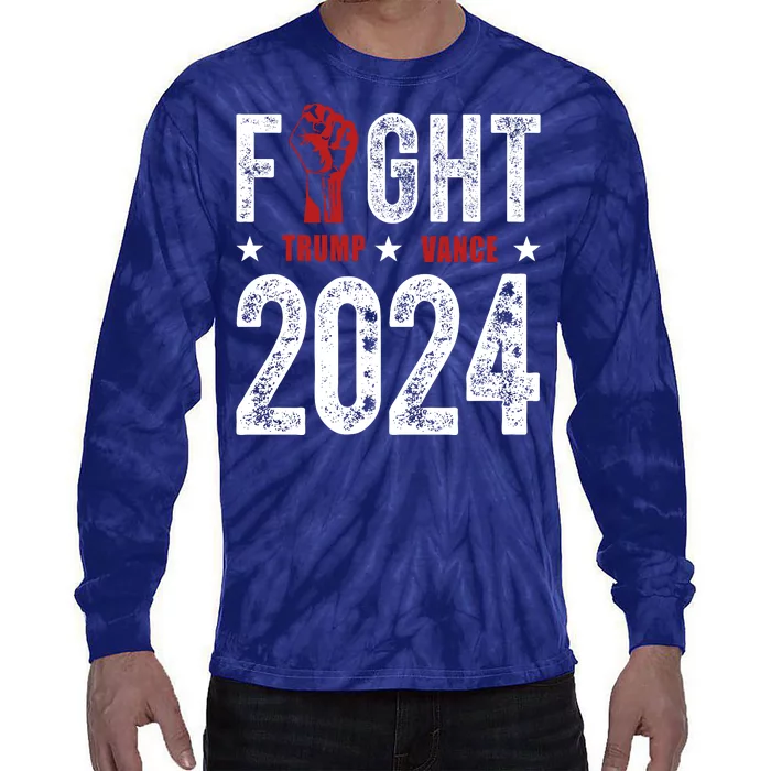 Fight Trump Vance 2024 Republican Tie-Dye Long Sleeve Shirt