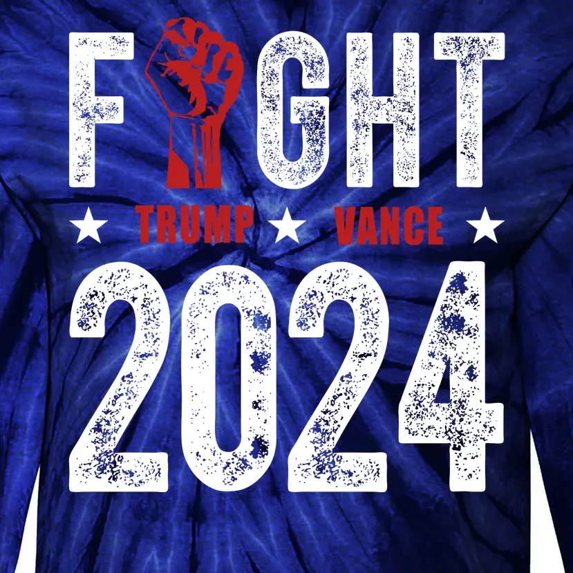 Fight Trump Vance 2024 Republican Tie-Dye Long Sleeve Shirt