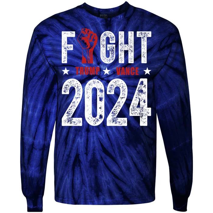 Fight Trump Vance 2024 Republican Tie-Dye Long Sleeve Shirt