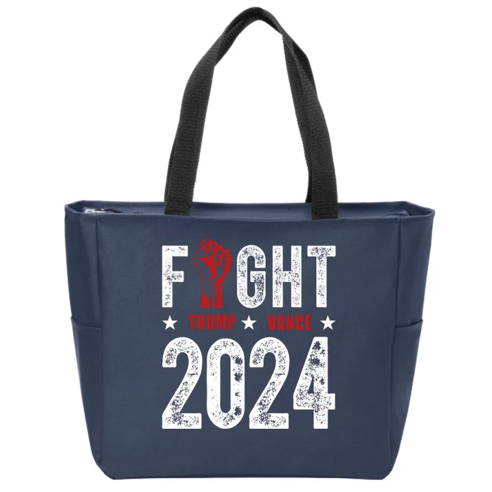 Fight Trump Vance 2024 Republican Zip Tote Bag