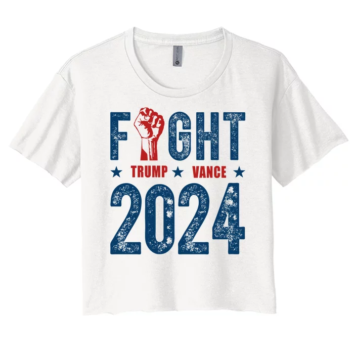 Fight Trump Vance 2024 Republican Women's Crop Top Tee