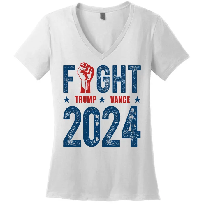 Fight Trump Vance 2024 Republican Women's V-Neck T-Shirt