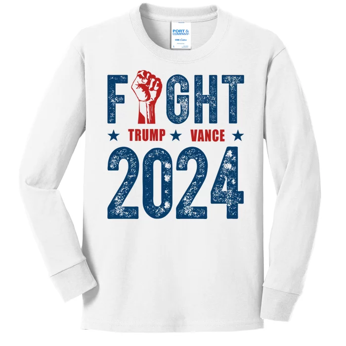 Fight Trump Vance 2024 Republican Kids Long Sleeve Shirt