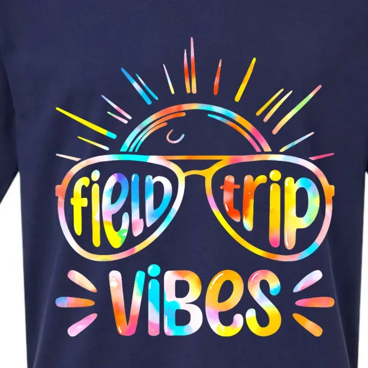 Field Trip Vibes Sunglasses Tie Dye Field Day Teachers Sueded Cloud Jersey T-Shirt