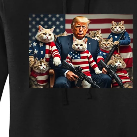 Funny Trump Vote 2024 America We’Re Gonna Save The Cats Gift Women's Pullover Hoodie