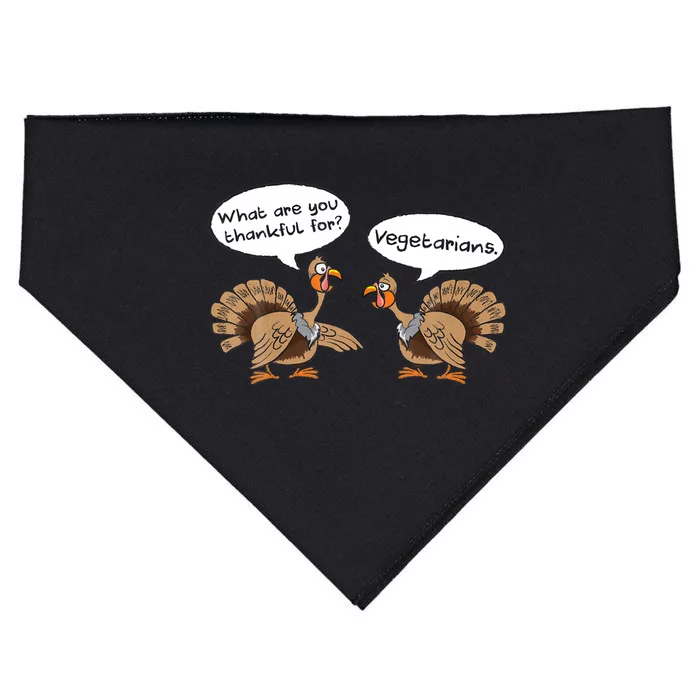 Funny Thanksgiving Vegetarians Turkey Talking Thankful Vegan Gift USA-Made Doggie Bandana