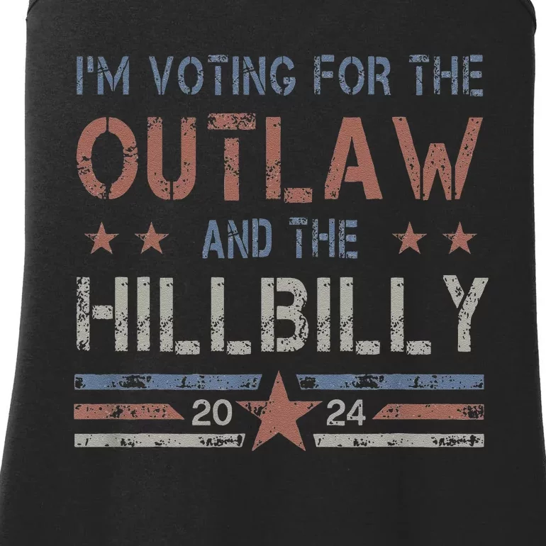 Funny Trump Vance 2024 Donald Trump J.D. Vance Outlaw Hillbilly Ladies Essential Tank