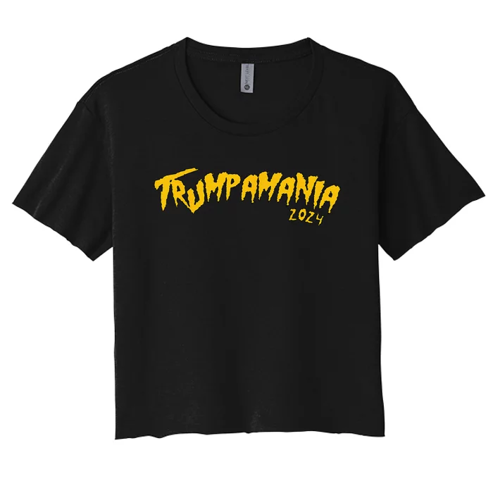 Funny Trump Wrestling Meme Trumpamania 24 Women's Crop Top Tee